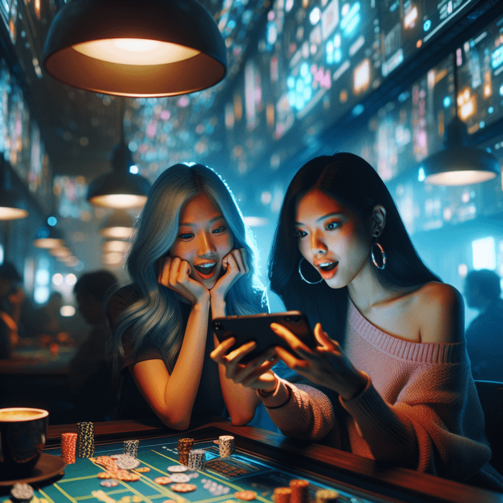 Suasana gaming cyberpunk cafe yang dreamlike