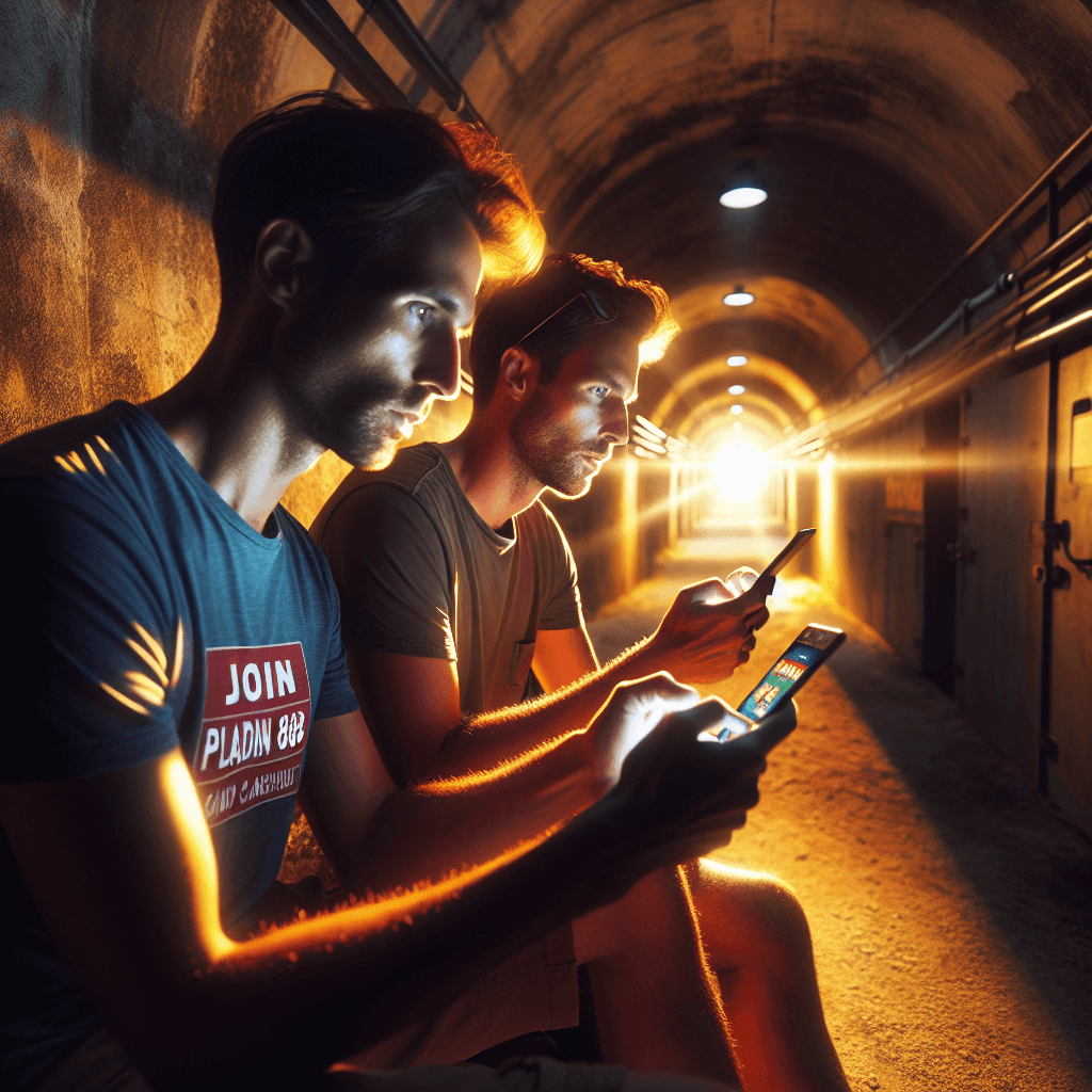 Gambar bunker bawah tanah dengan lampu strobe yang bikin suasana makin intense