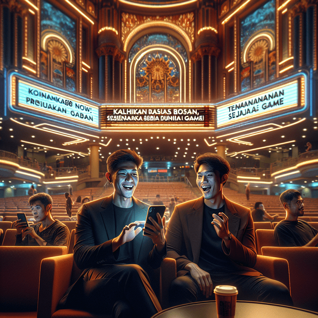 Panggung Grand Theater dengan cahaya neon malam hari