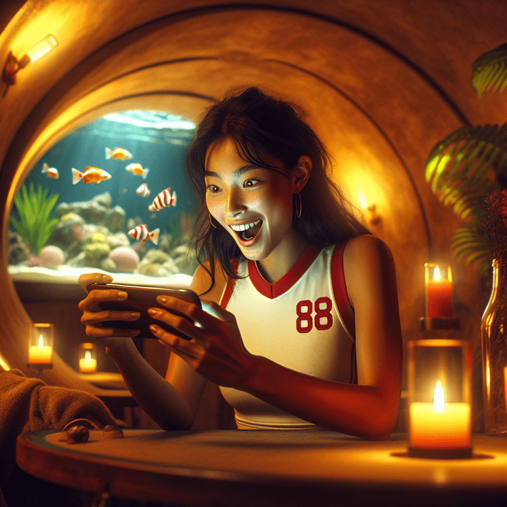 Akuarium tropis cozy dengan cahaya lilin yang bikin fokus