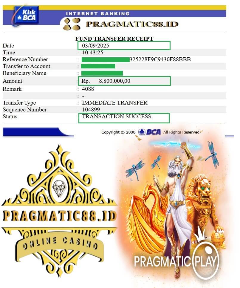 Bukti transfer bank gue