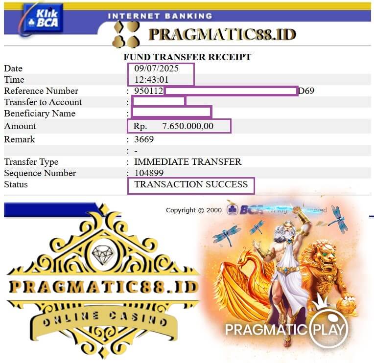 Bukti pembayaran jackpot gw