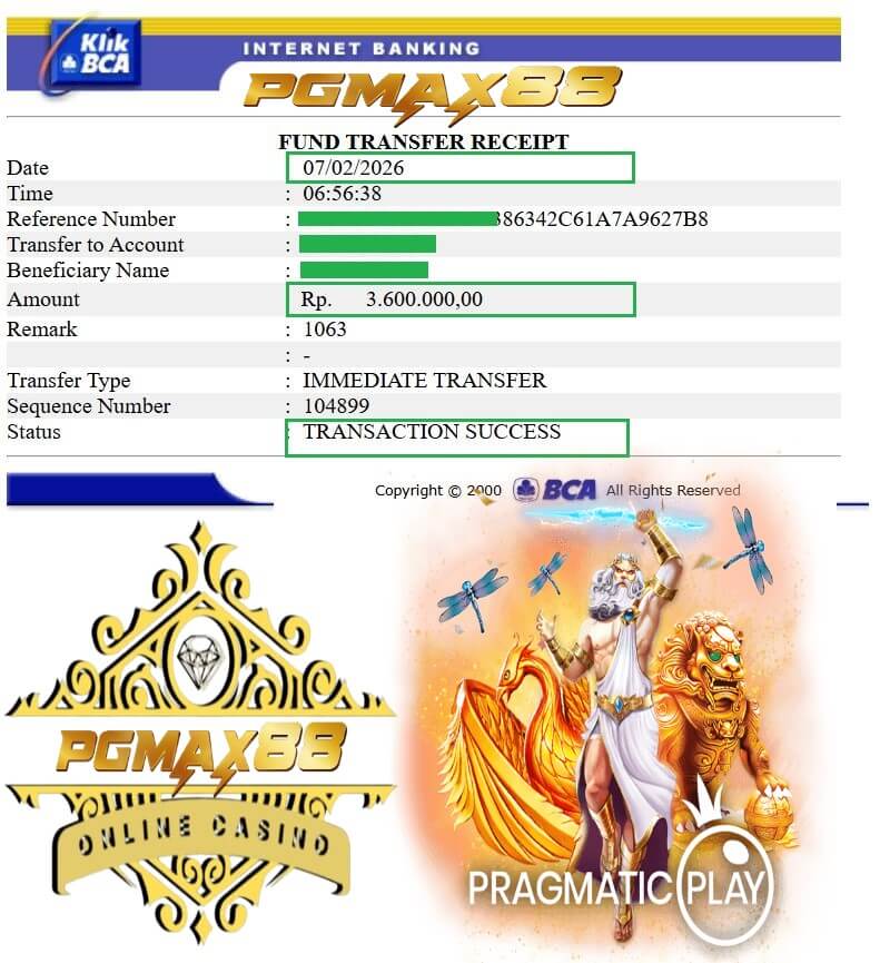 Slip transfer bukti kemenangan gue semalam, nominalnya bikin ngiler