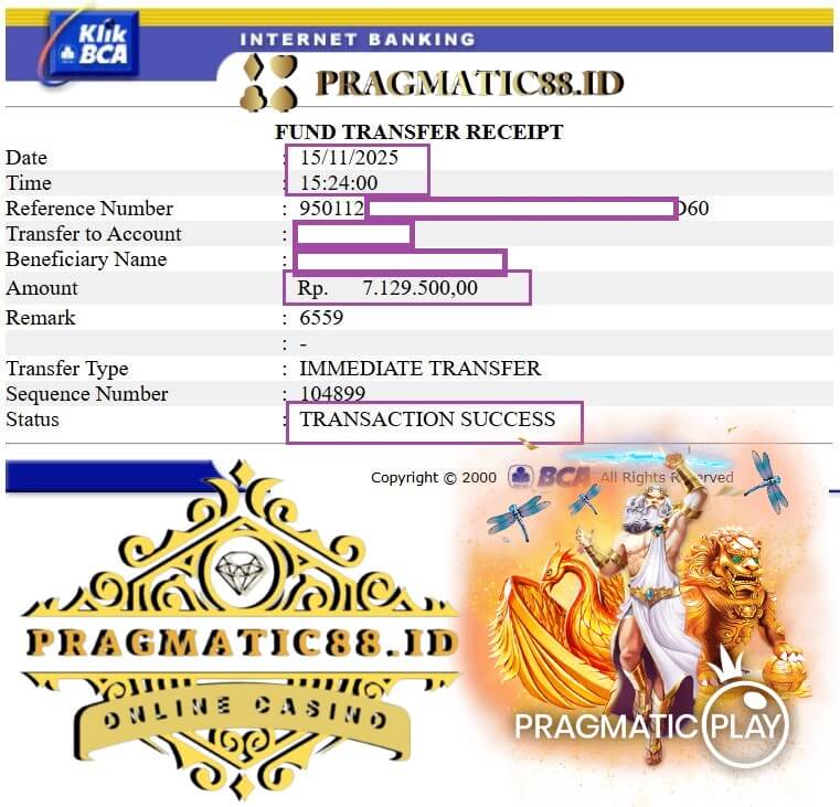 Bukti transfer kemenangan gue yang bikin hati adem