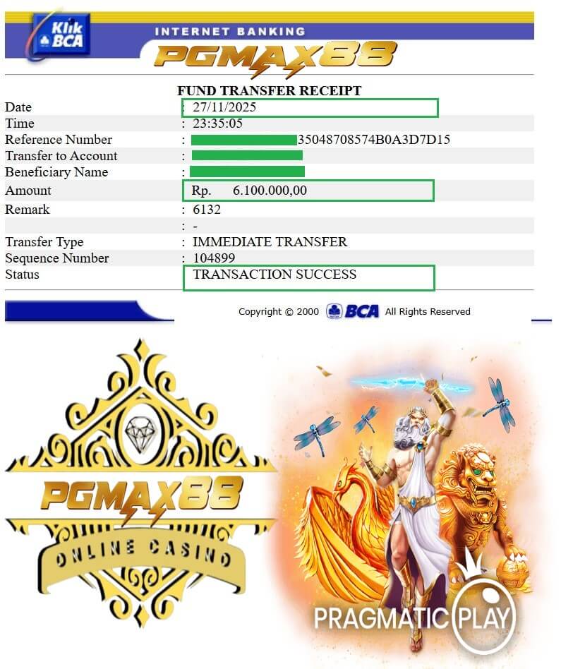 Slip transfer bank bukti jackpot gue