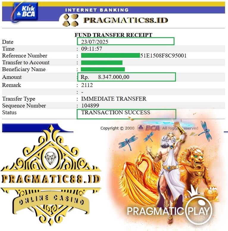 Bukti pembayaran jackpot gw