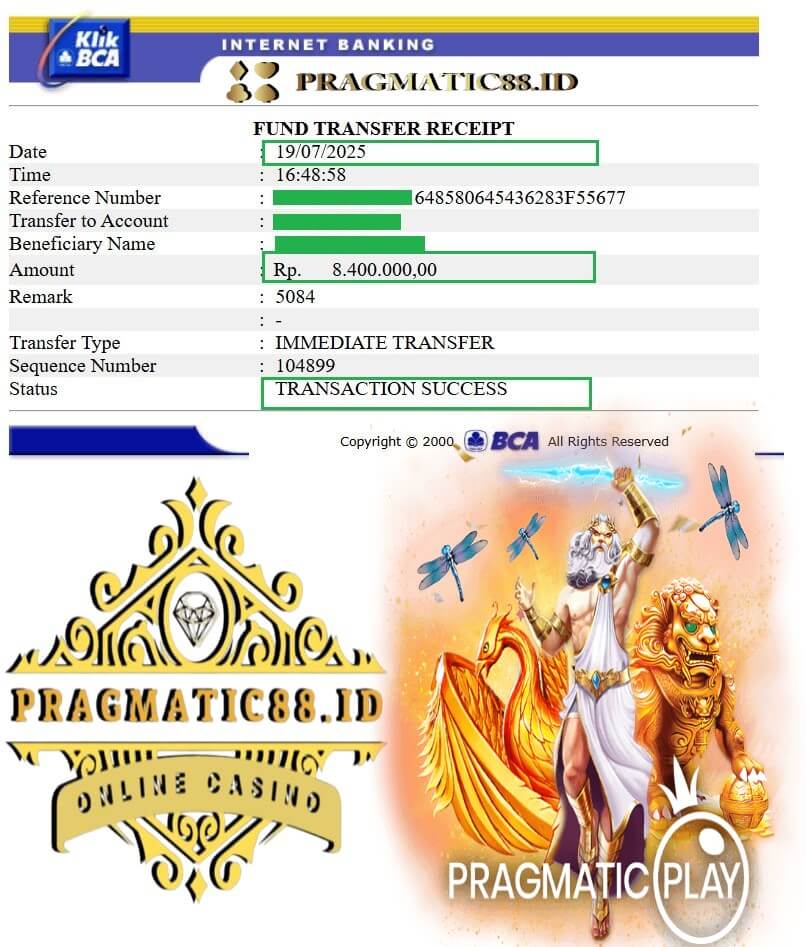 Bukti pembayaran kemenangan gw