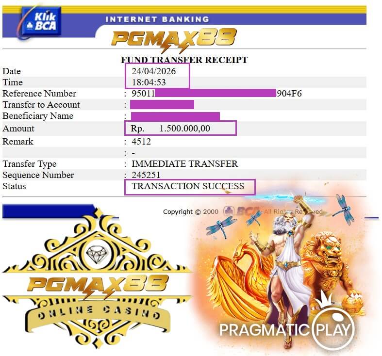 Bukti transfer gue setelah JP