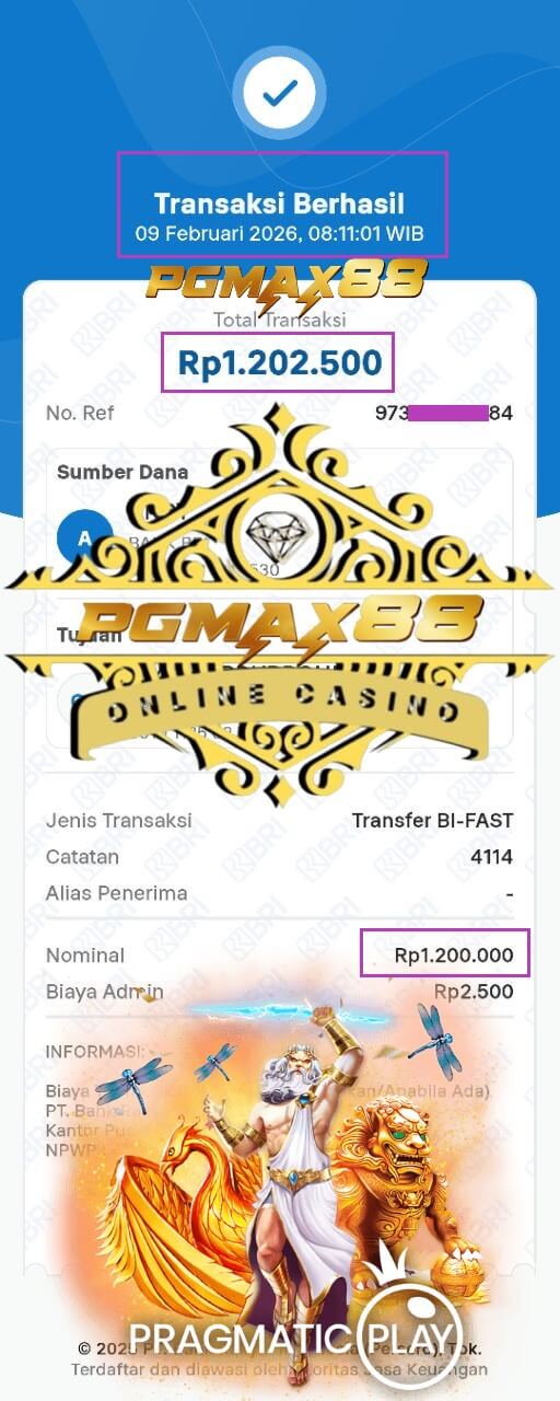 Slip transfer bank bukti kemenangan gue