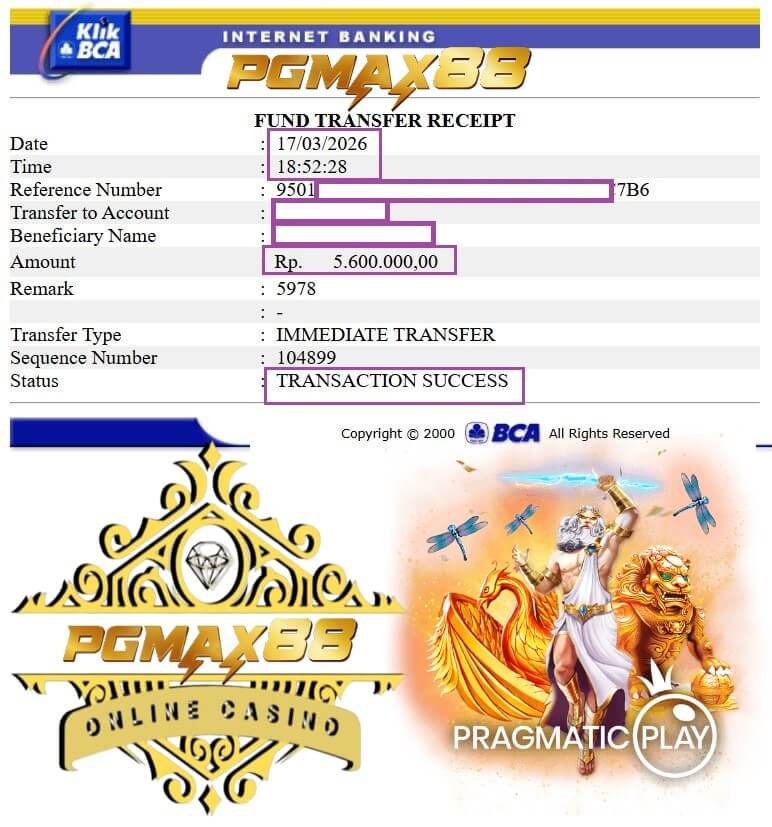 Bukti transfer jackpot gue dari Live22