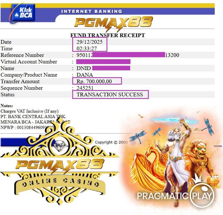 Slip transfer bank bukti kemenangan grind tengah malam