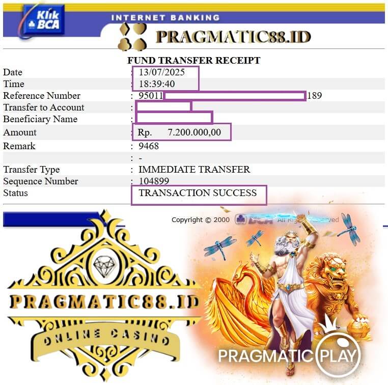 Bukti Transfer Kemenangan Emma Smith