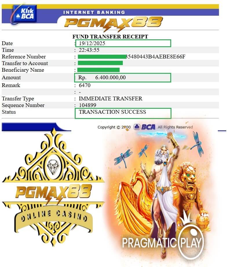 Slip transfer bank bukti kemenangan gue di kasino bawah tanah