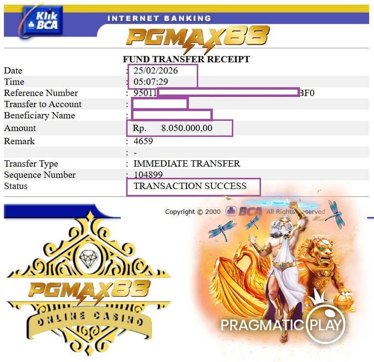 Slip transfer bank bukti bayaran dari sesi grind malam itu