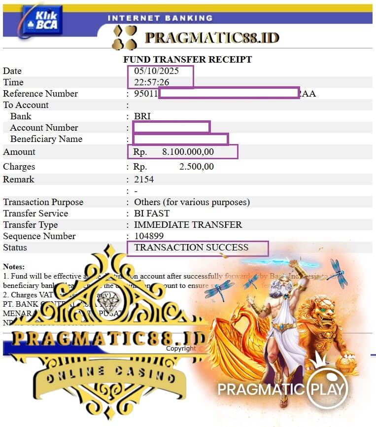 Bukti transfer bank kemenangan gue yang bikin merinding