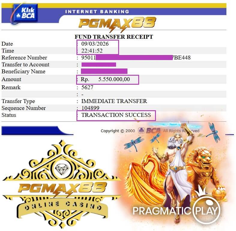 Bukti transfer tunai dari rival yang kalah