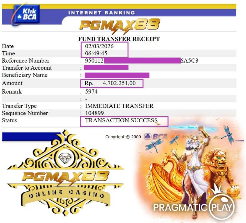 Bukti transfer kemenangan gue dari NTC33