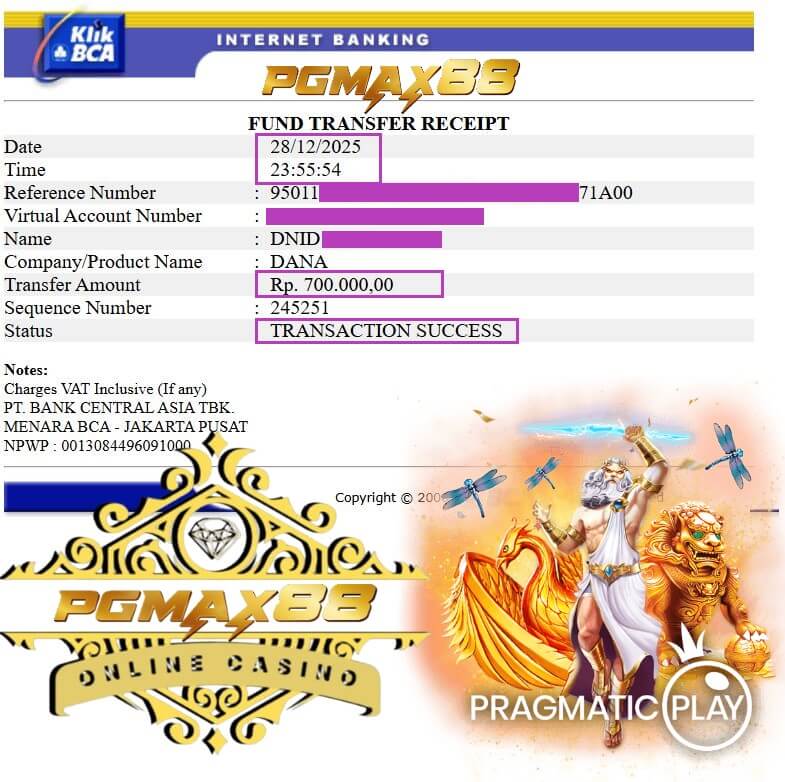 Slip transfer bank, bukti bayaran dari rival setelah gue menang clutch