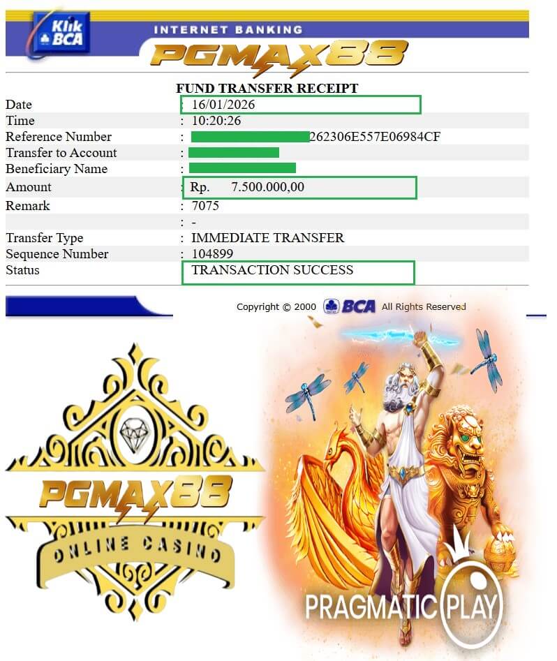 Slip transfer bank bukti kemenangan gue