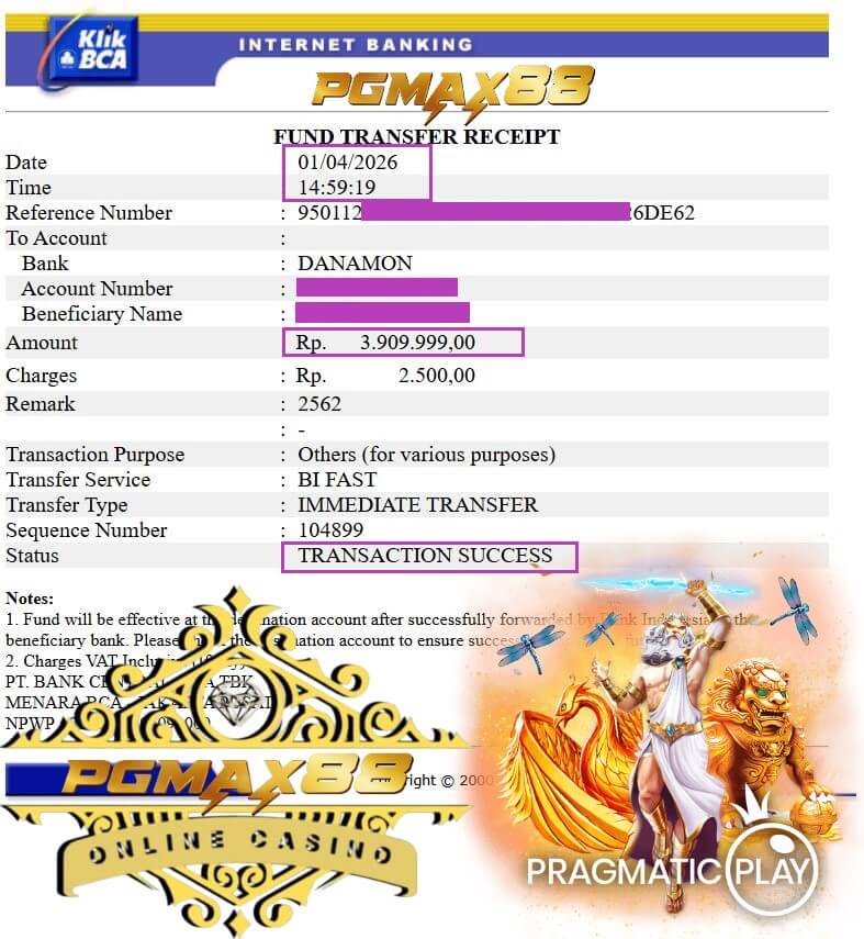 Bukti transfer jackpot Live22 ke rekening gue