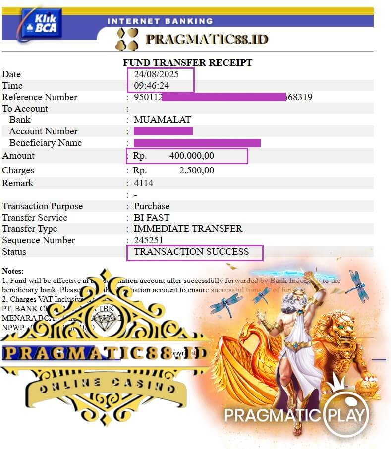 Bukti transfer jackpot gue malam ini