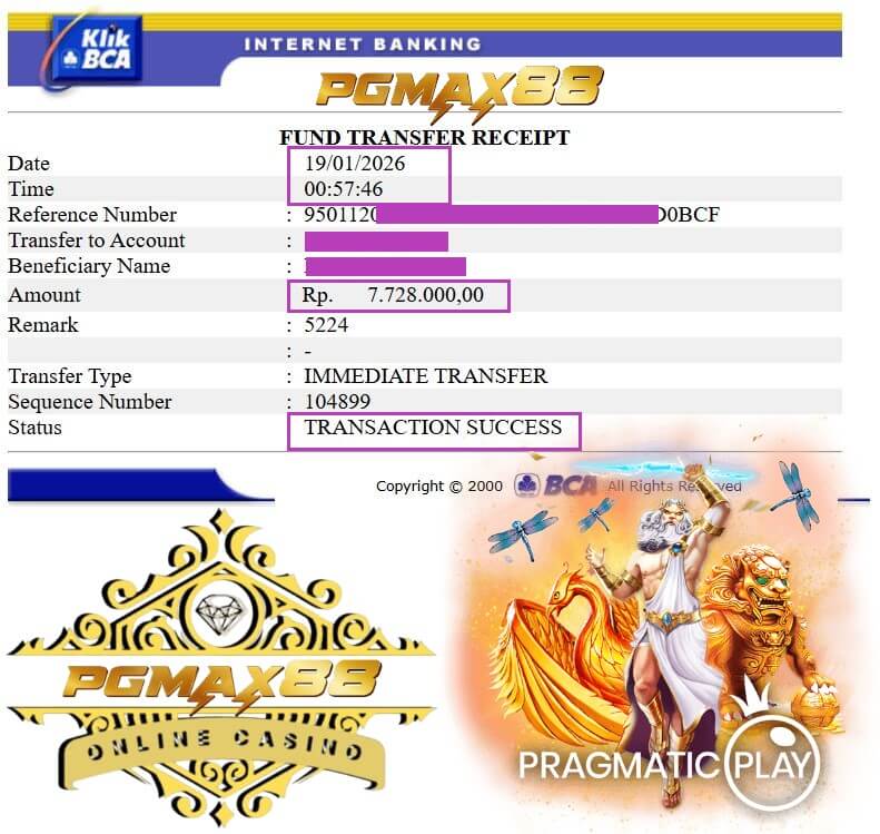 Slip transfer bank bukti jackpot slot malam ini