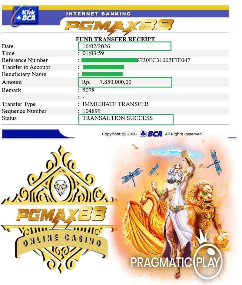 Slip transfer bukti kemenangan kasino online