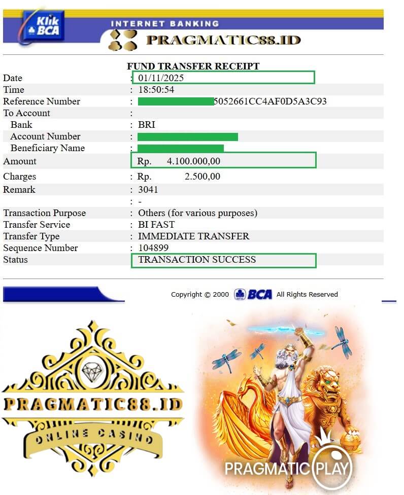 Bukti transfer kemenangan gue yang bikin merinding