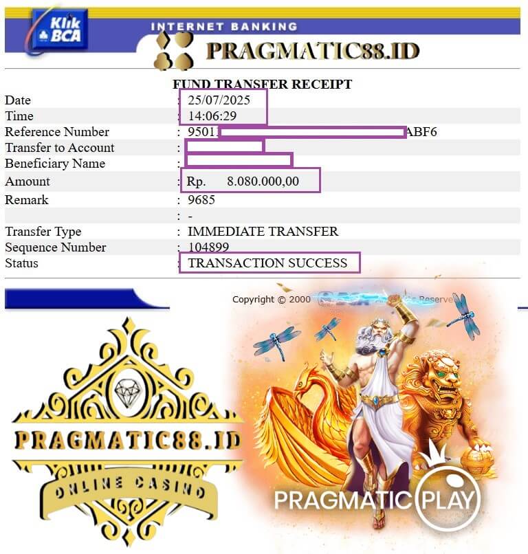 Bukti kemenangan Julia Smith di Live22