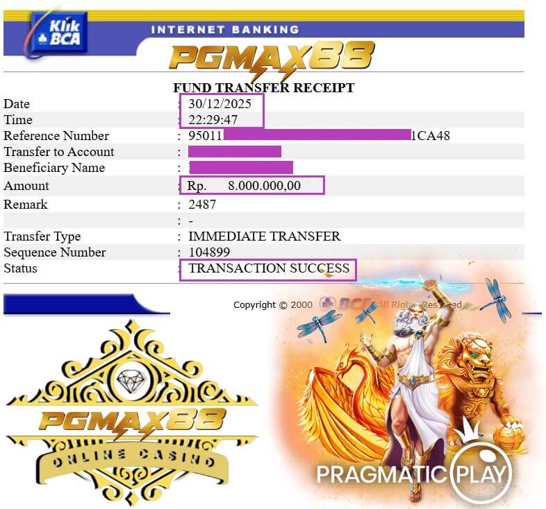 Bukti transfer jackpot slot dari cyber café