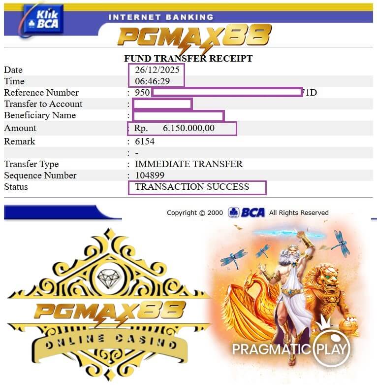 Bukti transfer misterius dari pemain Live22