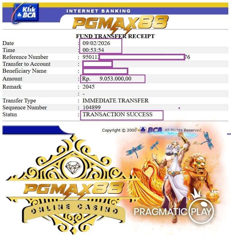Slip transfer bank bukti kemenangan game, nominalnya bikin lega