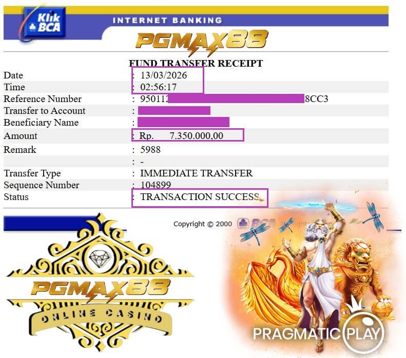 Slip transfer bank bukti kemenangan gue