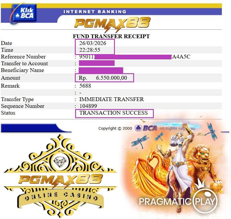 Bukti transfer kemenangan Live22, nominalnya bikin senyum