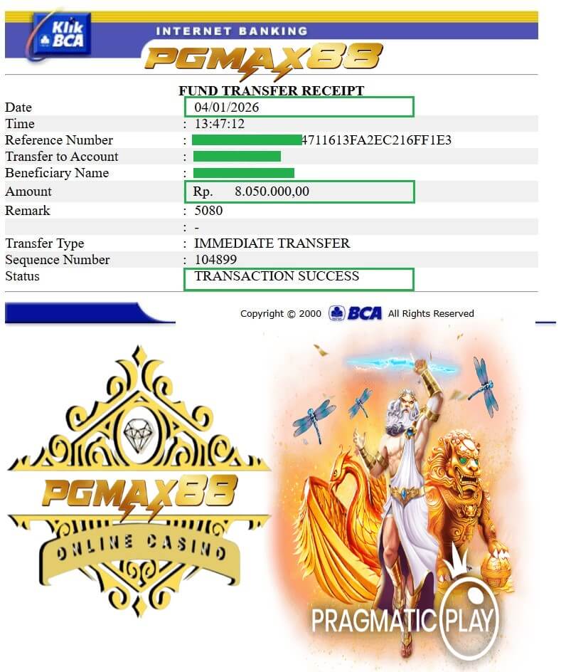 Slip transfer bank bukti kemenangan turnamen, nominalnya bikin senyum lebar