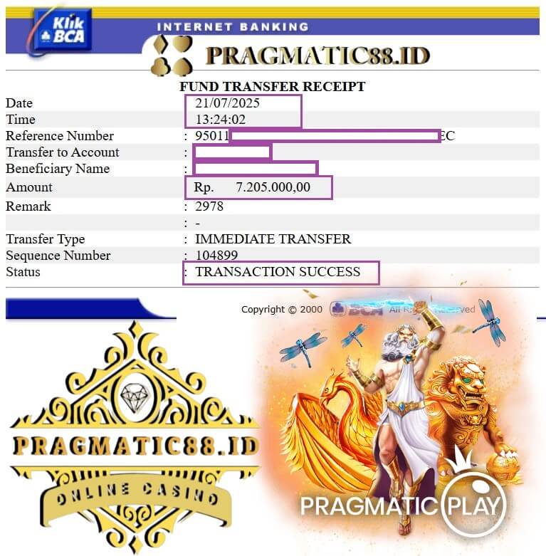 Bukti transfer kemenangan gue di 918Kiss