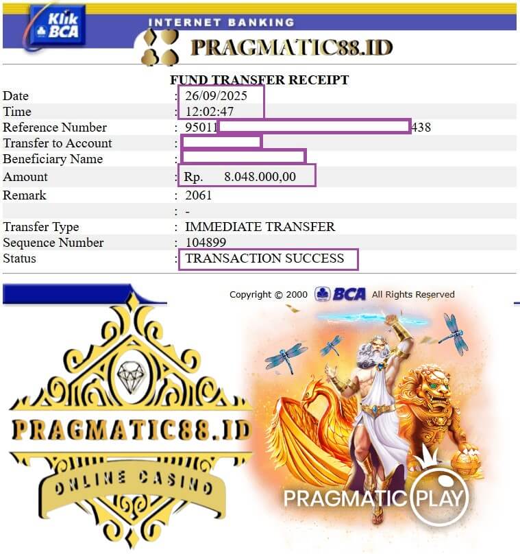 Bukti transfer kemenangan gue yang bikin merinding