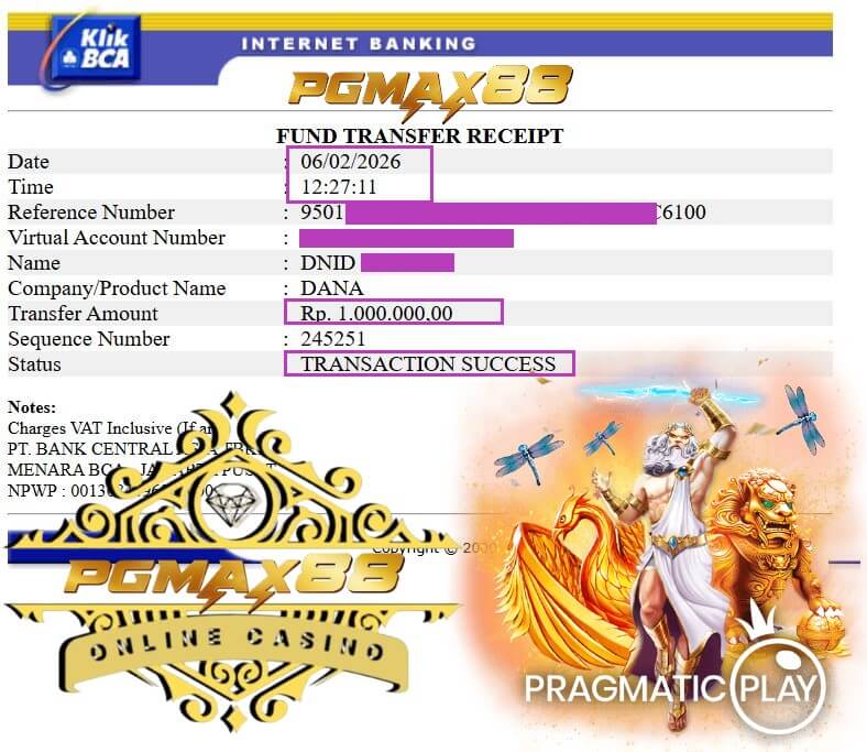 Bukti transfer bank dari rival yang kalah
