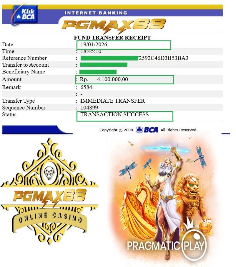 Bukti transfer kemenangan gue dari Joker123