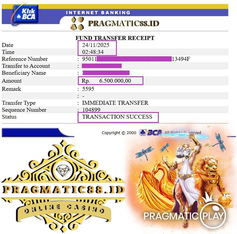 Bukti transfer kemenangan gue yang bikin merinding