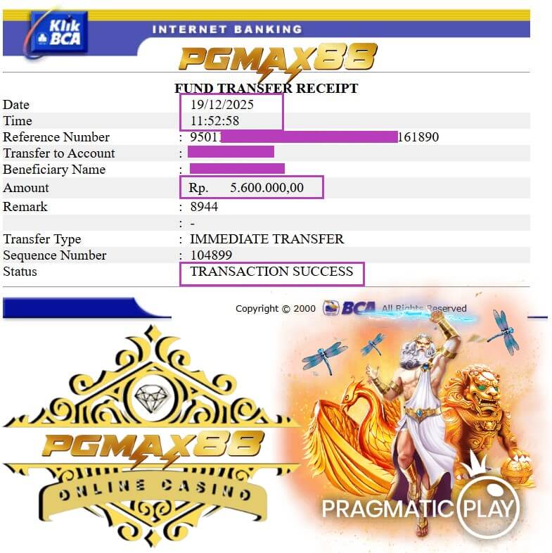 Slip transfer bank bukti kemenangan gila dari Joker123