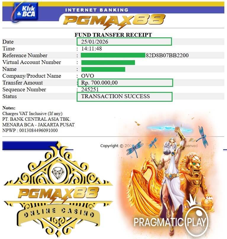 Slip transfer bank bukti payout gue