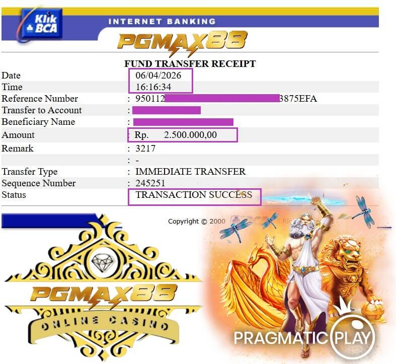 Bukti transfer kemenangan gue dari Live22