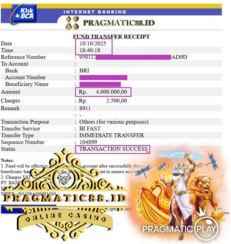 Bukti transfer jackpot gw malam ini