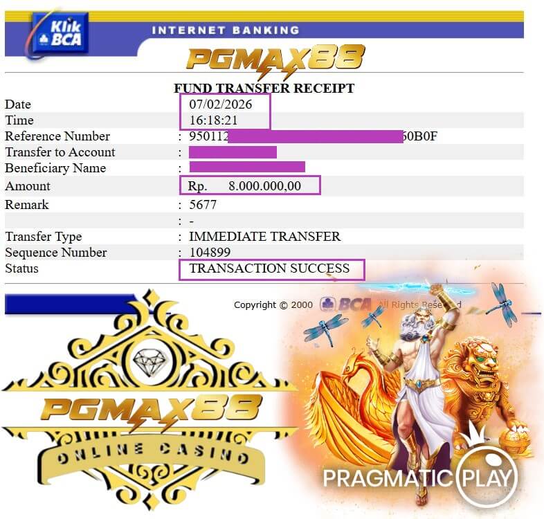 Slip transfer bank bukti kemenangan gue