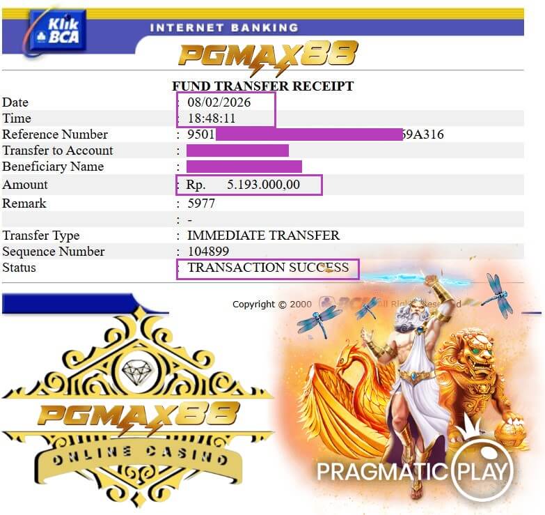 Slip transfer bank bukti kemenangan gue