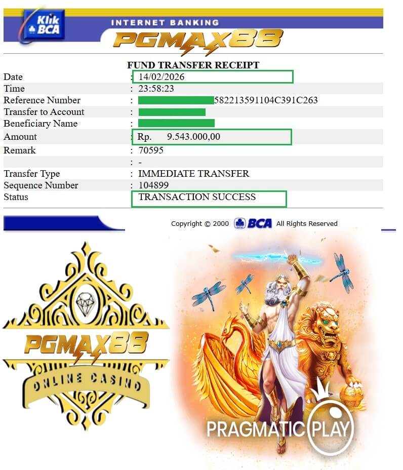 Bukti transfer jackpot dari sesi grind subuh