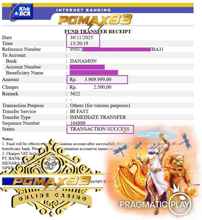 Bukti transfer kemenangan gue dari Live22