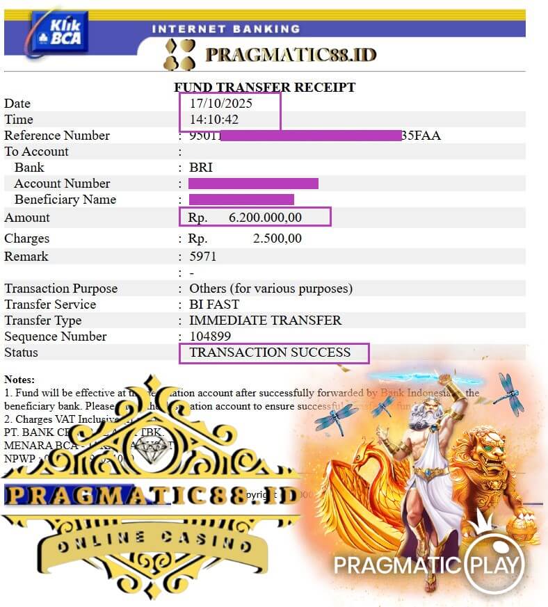 Bukti transfer kemenangan Live22 yang bikin semangat kembali