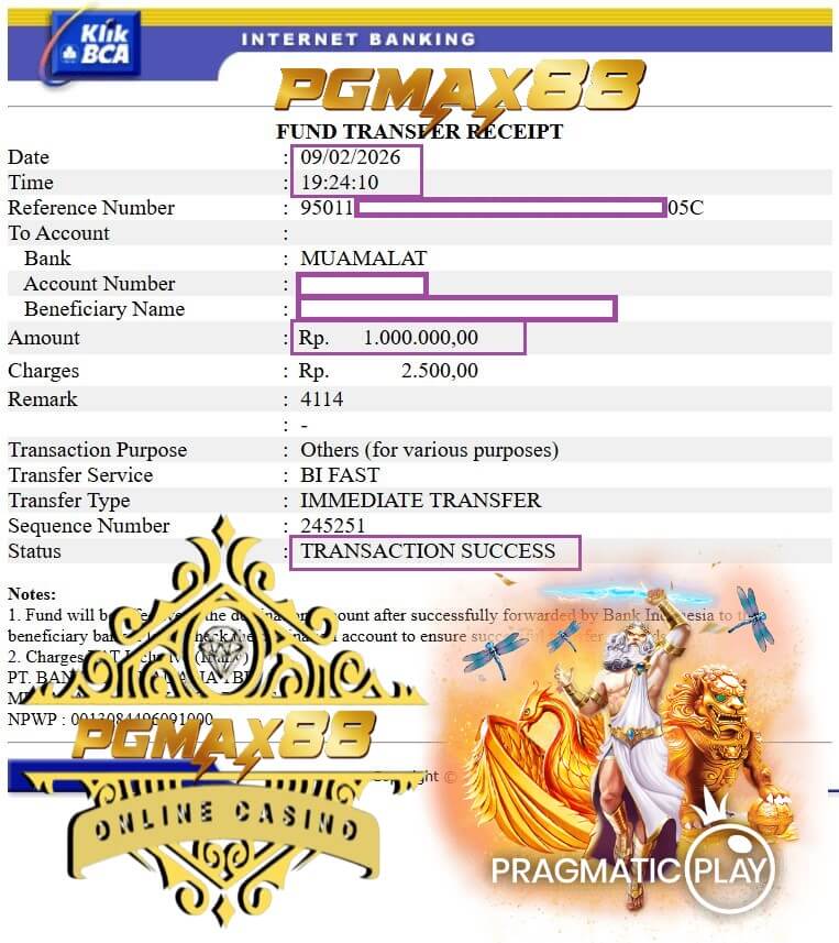 Bukti transfer kemenangan gue dari rival